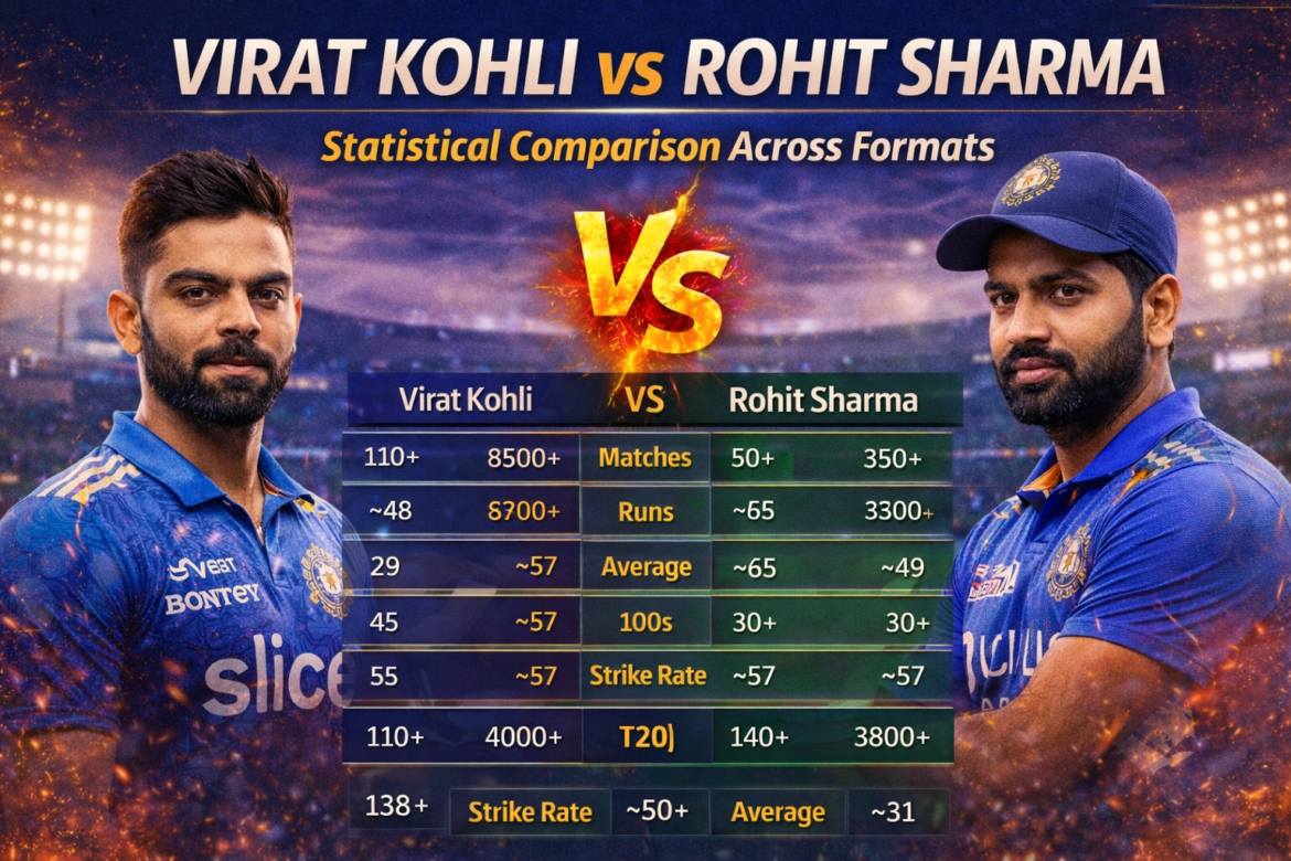 Virat Kohli vs Rohit Sharma stats comparison
