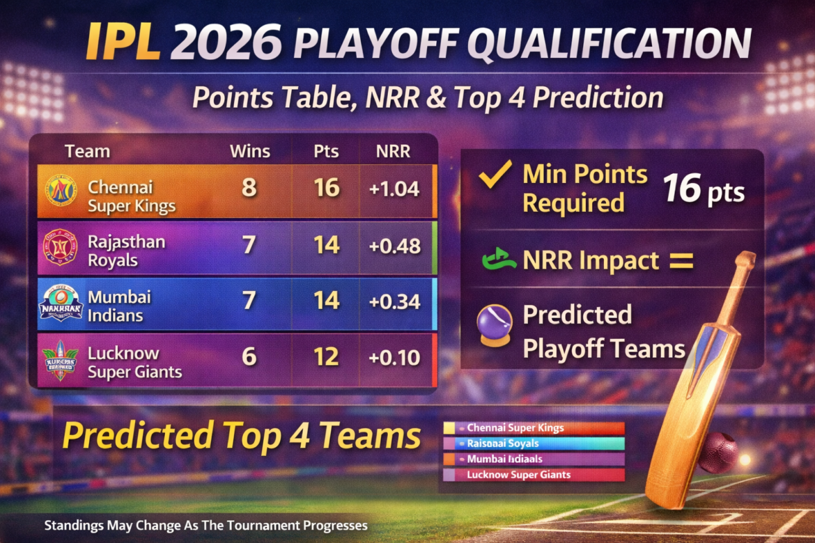 IPL 2026 playoff qualification scenarios explained with points table and NRR analysis